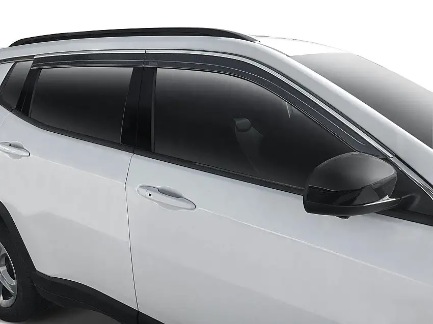 Husky Liners 2884078 Low Profile Ventvisor Deflector; Smoke with Chrome Trim; Outside Mount; 4 pc.