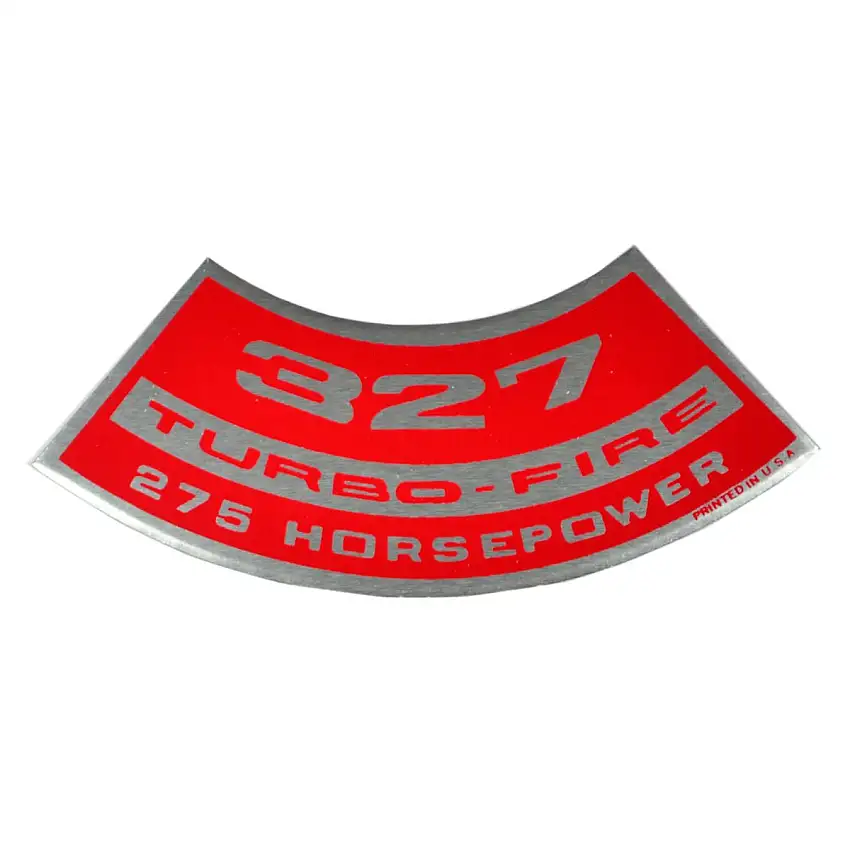 327 TURBO-FIRE 275 HP Small Block Air Cleaner Decal.