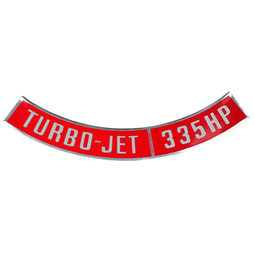 Turbo - Jet 335 HP Big Block Air Cleaner Decal.