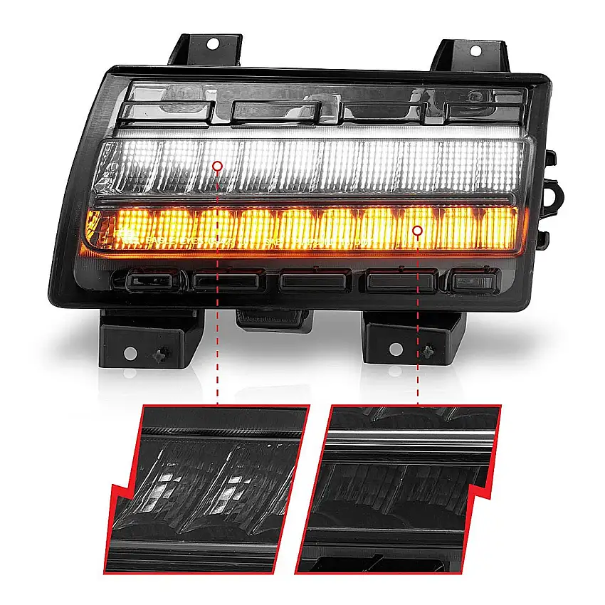 Anzo USA LED FENDER LIGHTS SMOKE LENS W/ SEQUENTIAL SIGNAL (FOR MODELS W/ FACTORY HALOGEN FENDER LIGHTS) For 2018-25+ Jeep Wrangler JL & Gladiator JT Models