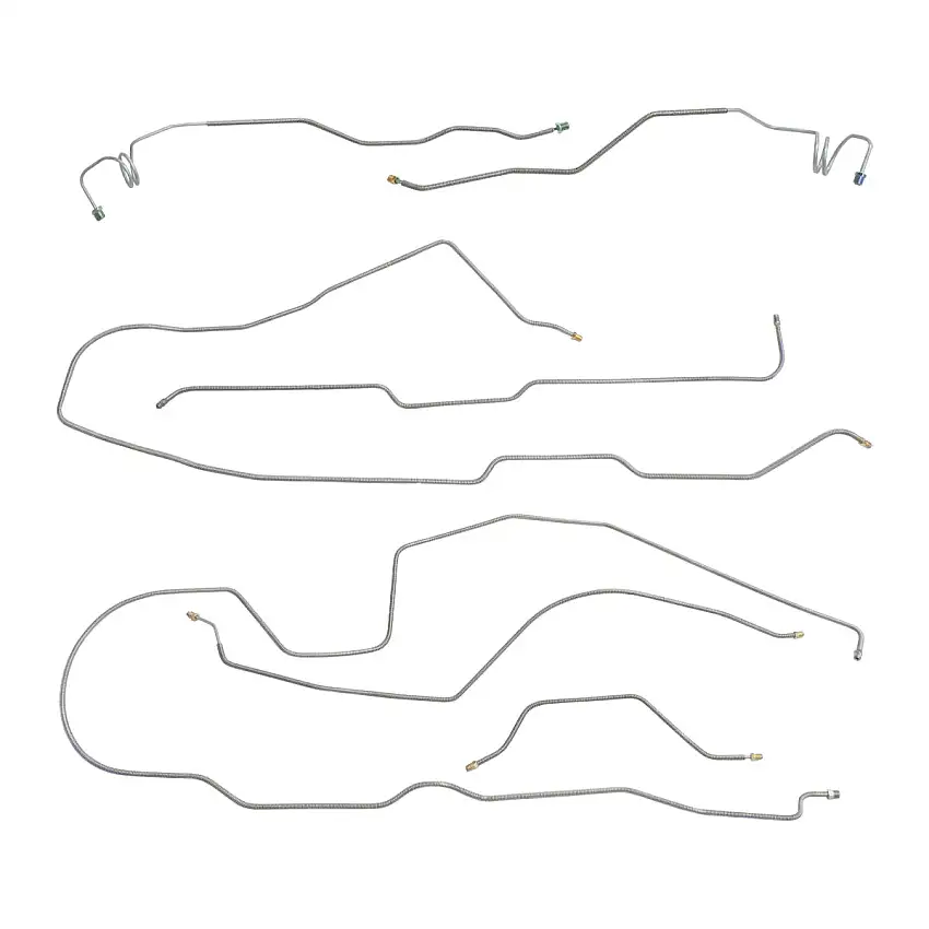 1982 Jeep CJ-7 Wide Axle Model 20, Standard Transmission Complete Manual Brake Line Kit 7pc OE Steel