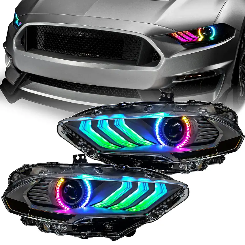 Oracle Lighting 8204-332 2018-2023 Ford Mustang Black Series Dynamic ColorSHIFT(tm) LED Headlights