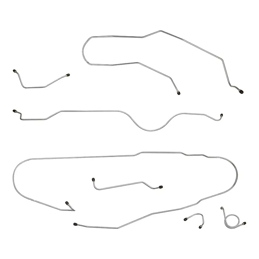 1957 Pontiac Chieftain 122" WB Manual Drum Brake Line Kit 6pc OE Steel