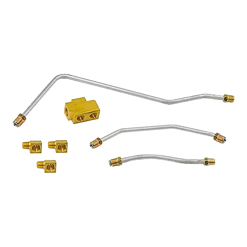 1958 Pontiac 370CID Tri-Power 3/8", 5/16" Carb Lines w/Brass Fittings 8pc, OE Steel