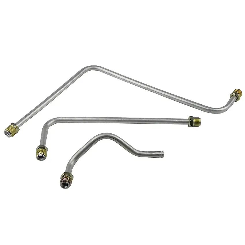 1963 Pontiac (All) 421CID Super Duty Dual Quad 3/8" Pump to Carb Lines 3pc, OE Steel