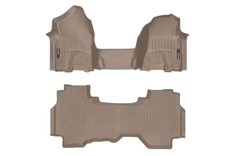 2019-2024 RAM 1500 WeatherTech FloorLiner Tan Over-The-Hump Full Set (Quad Cab) | 4514301-4514284