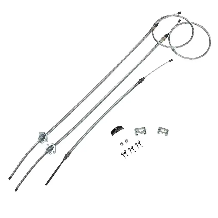 1963-64 Pontiac Grand Prix Catalina Complete Parking Brake Cable Kit, Stainless