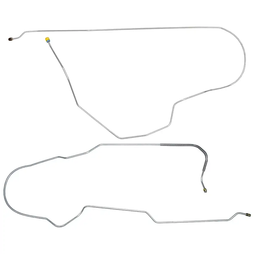 1981-1987 Chevrolet/GMC Truck 4WD 1/2, 3/4-Ton Std. Cab Shortbed 1/4" Front to Rear Brake Lines 2pc, Stainless