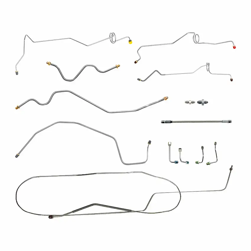 1998-99 Chevrolet/GMC S10/Sonoma 2WD Std. Cab Longbed Four-Wheel Disc Complete Brake Line Kit 11pc, Stainless
