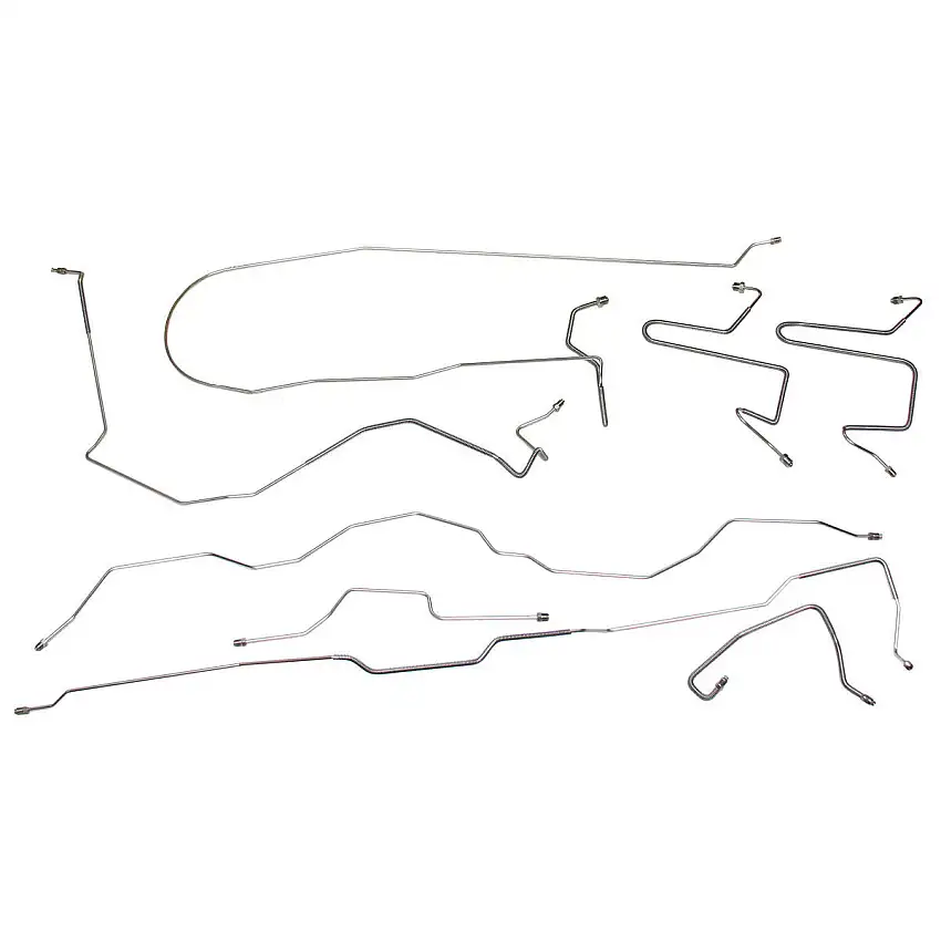 1994 Ford Mustang w/ABS Four-Wheel Power Disc Brake Line Kit 10pc, Stainless