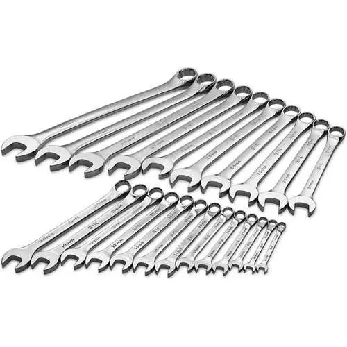 Combinationination Wrench Set, 23 Pc, 12 Point, 8 Thru 32mm
