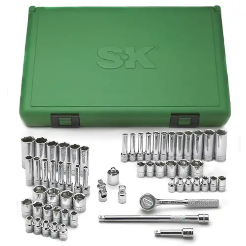 Socket Set, 1/4, 6 Point, 60 Piece, Frac / Metric, Standard / Dee