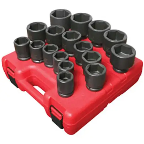 3/4 Inch Dr 6 Pt 17 Pc SAE Set