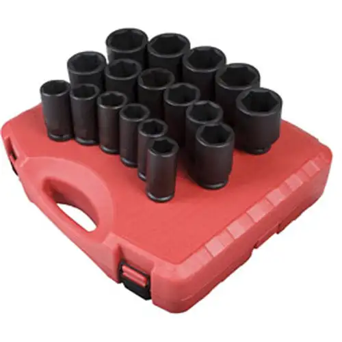 3/4 Inch Dr 6 Pt 17 Pc Deep SAE Set