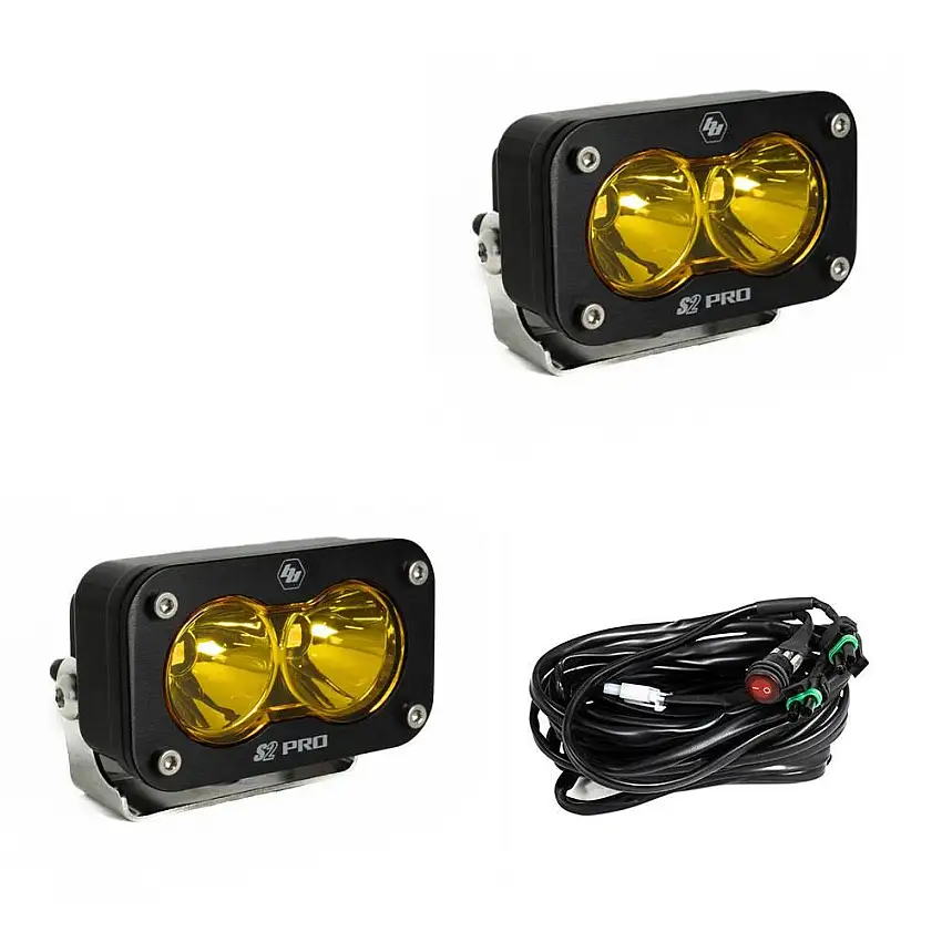 Baja Designs S2 Pro Black LED Auxiliary Light Pod Pair Universal 487801-