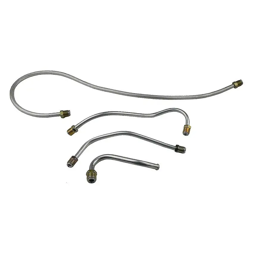 1963 Pontiac Tri Power Carb Fuel Lines with Brass Fittings - Stainless