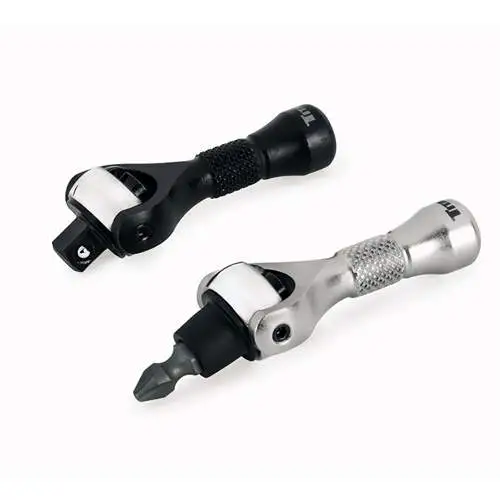 2-Piece 1/4" Drive Nano Ratchet and Ratcheting Bit Driver Set
