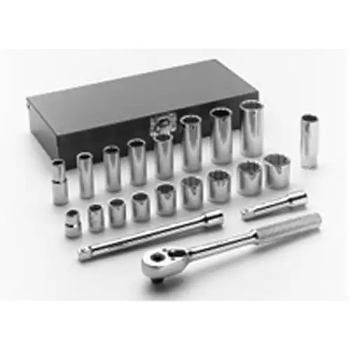 3/8 Inch Dr 12 Pt 21 Pc Standard/Deep Socket Set